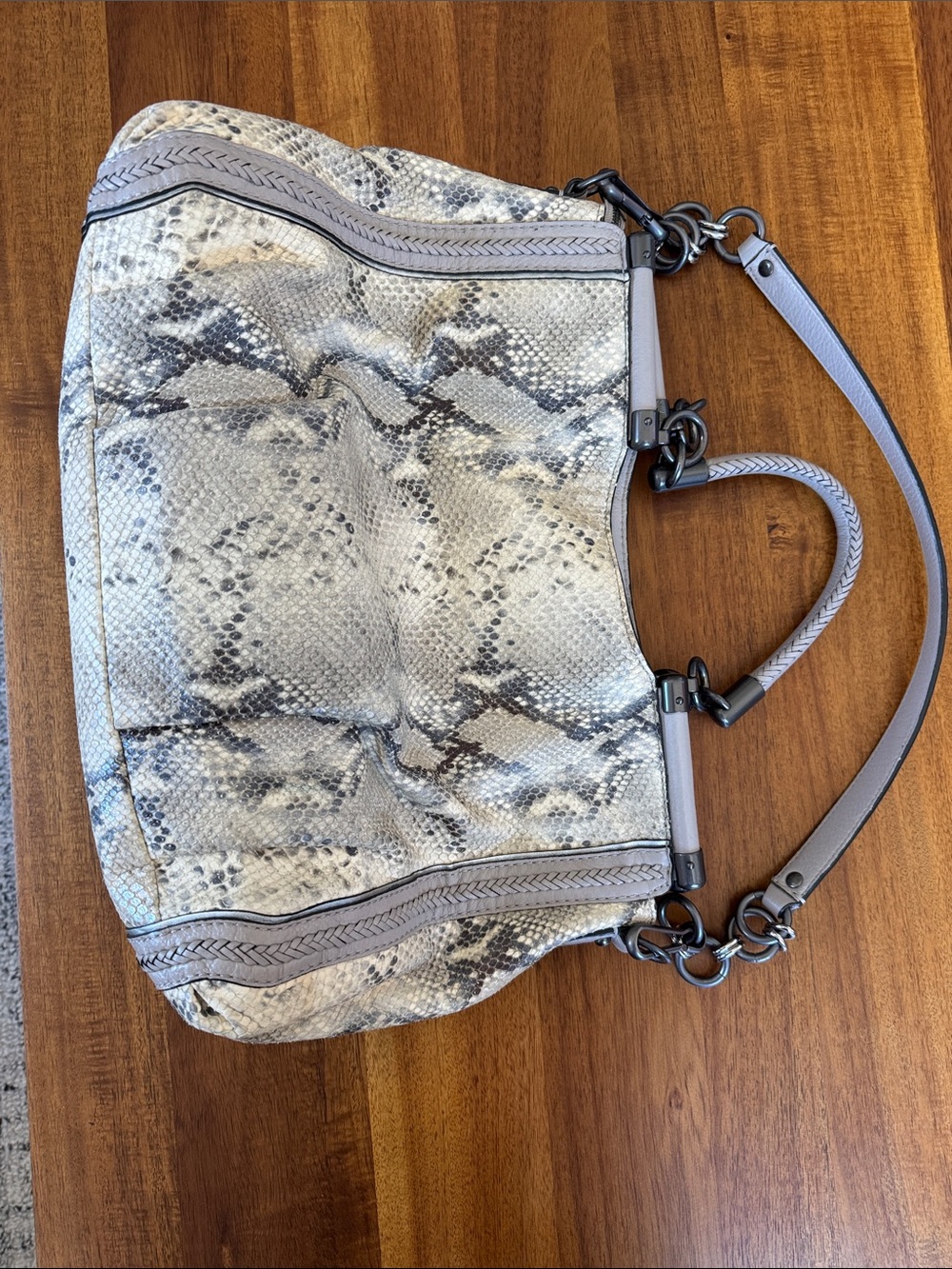 Coach Madison Pinnacle Satchel Python Embossed Leather Bag - Picture 8 of 11